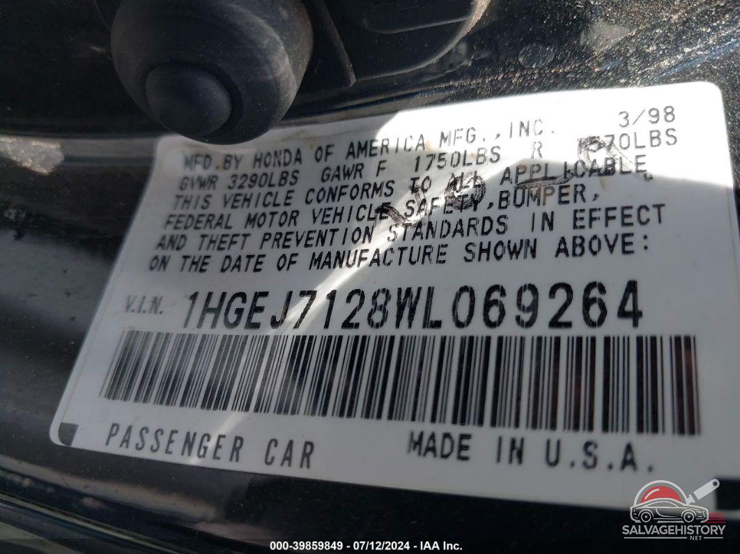 1HGEJ7128WL069264 1998 HONDA CIVIC photo no. 9
