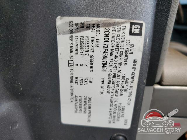 2CNDL73F456070404 2005 CHEVROLET EQUINOX photo no. 13