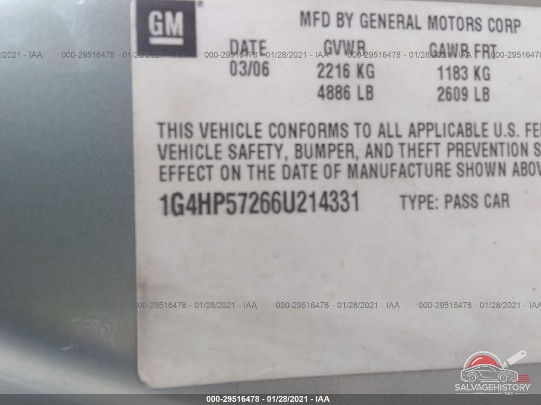 1G4HP57266U214331 2006 BUICK LUCERNE photo no. 9