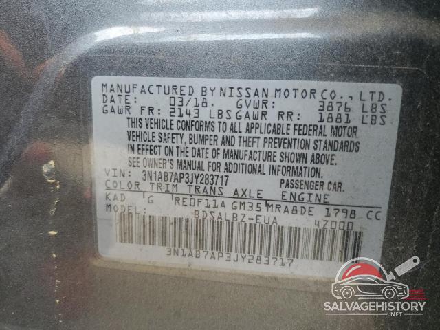 3N1AB7AP3JY283717 2018 NISSAN SENTRA photo no. 12