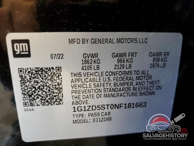 1G1ZD5ST0NF181663 2022 CHEVROLET MALIBU photo no. 13