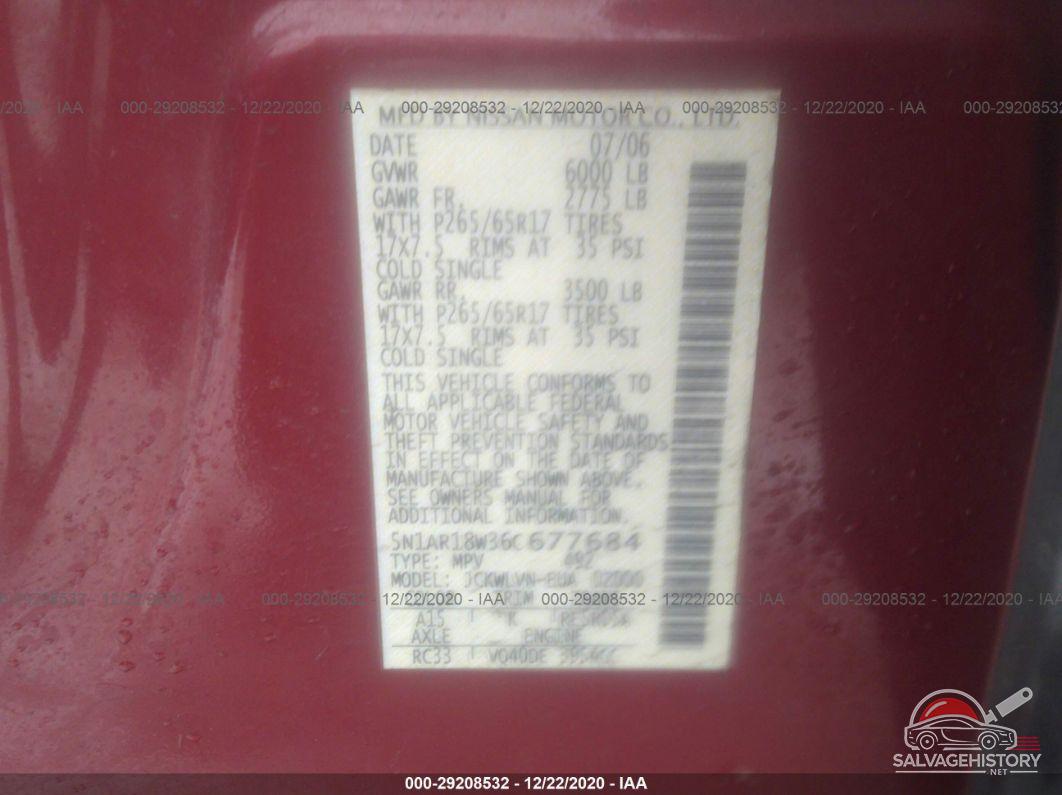 5N1AR18W36C677684 2006 NISSAN PATHFINDER photo no. 9