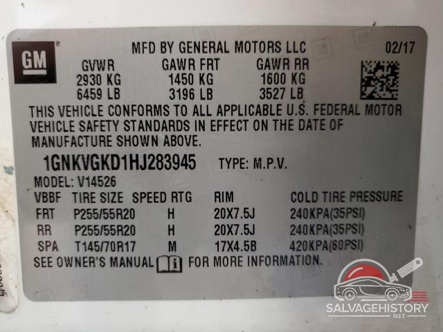 1GNKVGKD1HJ283945 2017 CHEVROLET TRAVERSE photo no. 13