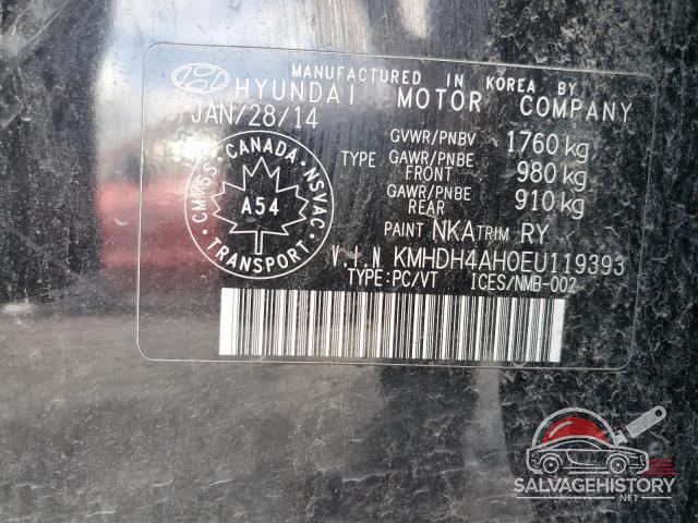 KMHDH4AH0EU119393 2014 HYUNDAI ELANTRA photo no. 12