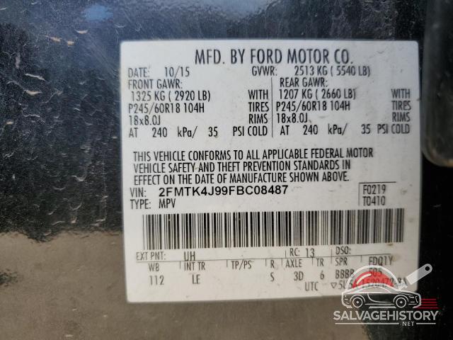 2FMTK4J99FBC08487 2015 FORD EDGE photo no. 13