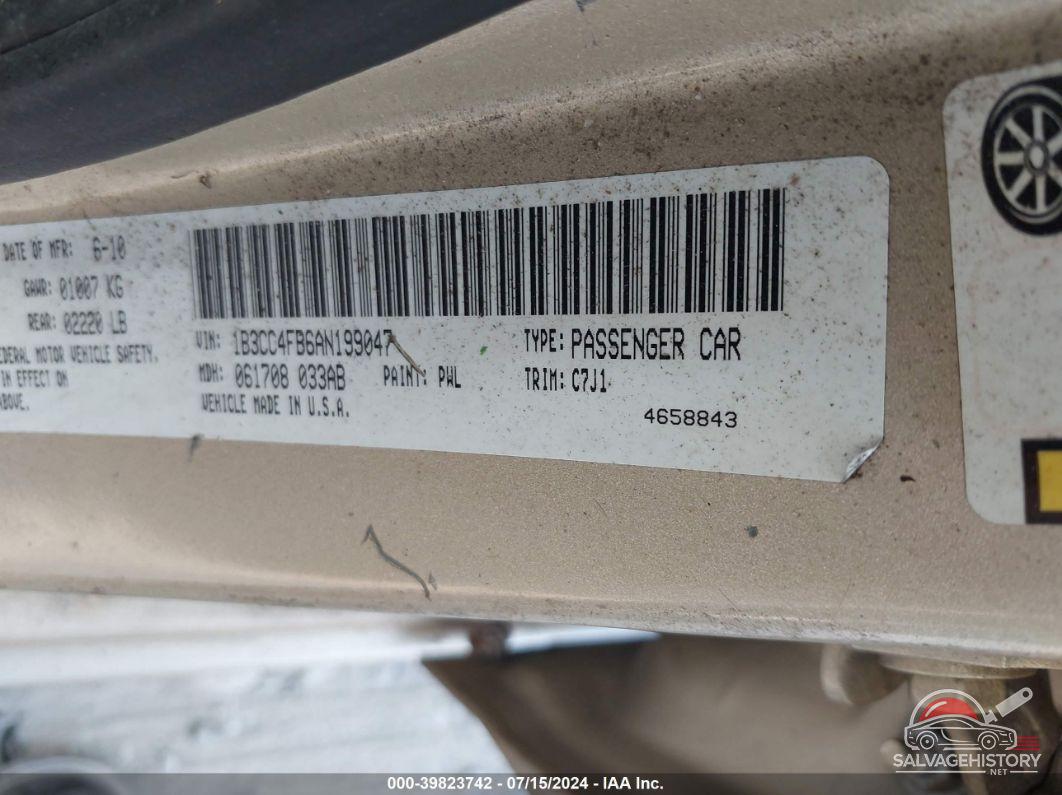 1B3CC4FB6AN199047 2010 DODGE AVENGER photo no. 9