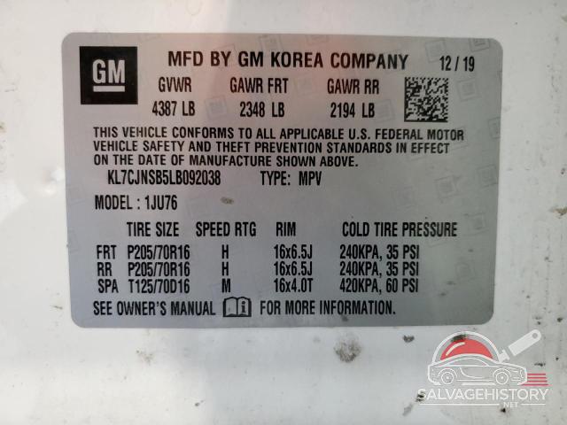 KL7CJNSB5LB092038 2020 CHEVROLET TRAX photo no. 13