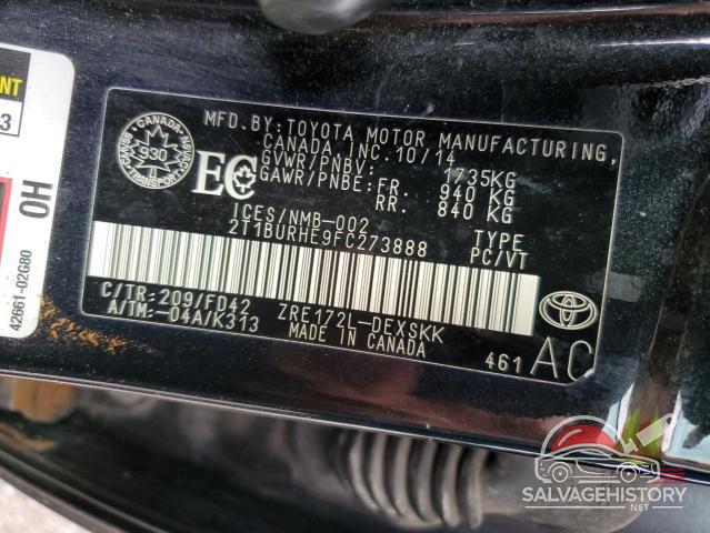 2T1BURHE9FC273888 2015 TOYOTA COROLLA photo no. 12