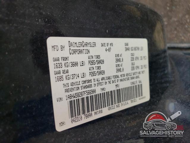 1A8HW58287F566900 2007 CHRYSLER ASPEN photo no. 13