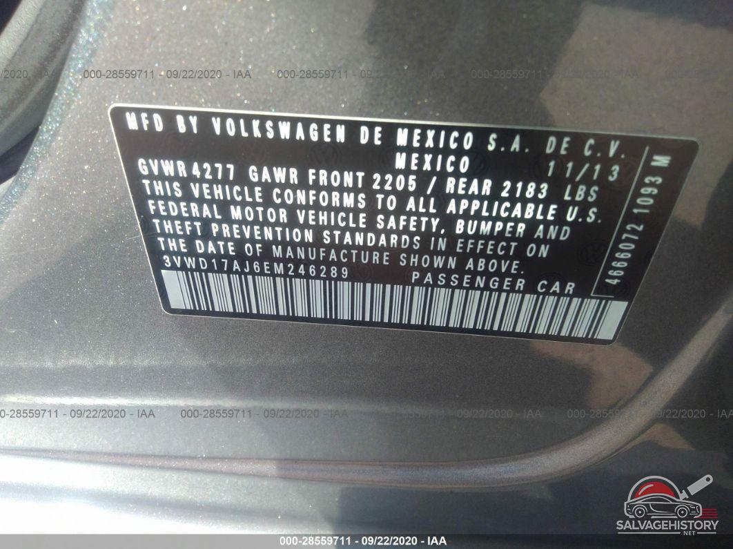 3VWD17AJ6EM246289 2014 VOLKSWAGEN JETTA SEDAN photo no. 9