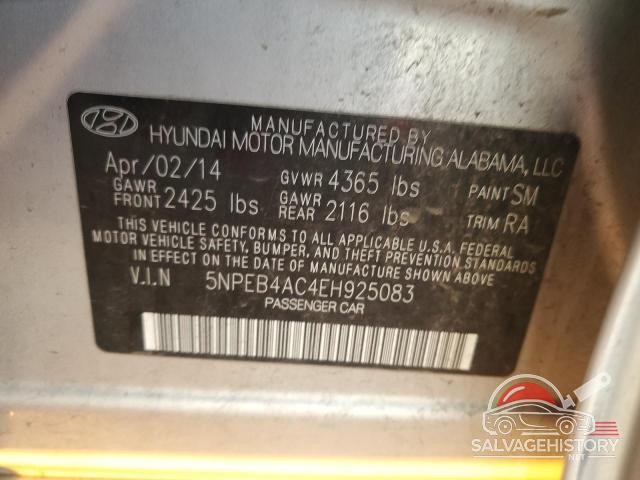 5NPEB4AC4EH925083 2014 HYUNDAI SONATA photo no. 12