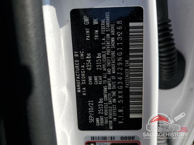 5XXG34J29NG113268 2022 KIA K5 photo no. 12