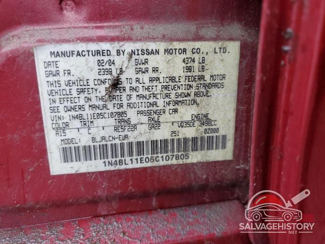 1N4BL11E05C107805 2005 NISSAN ALTIMA photo no. 12