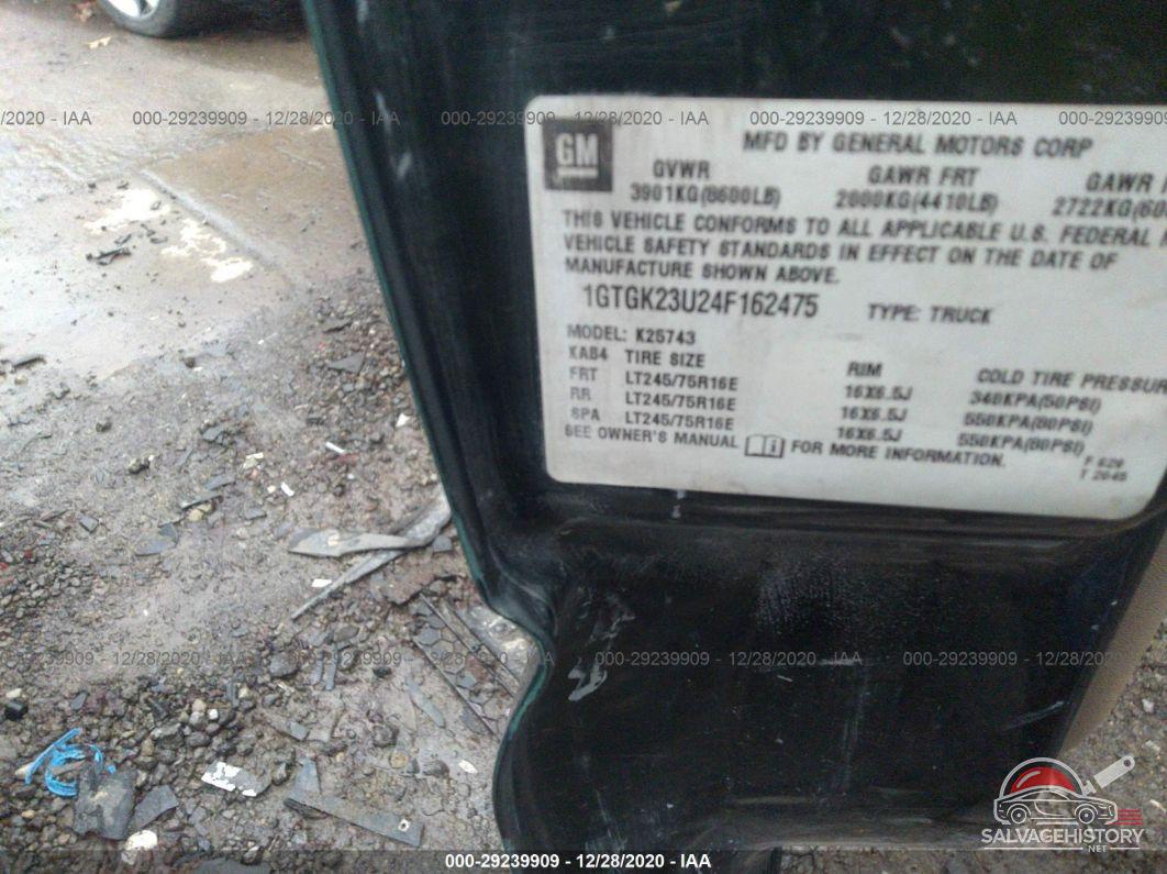 1GTGK23U24F162475 2004 GMC SIERRA 2500 CREW CAB photo no. 9
