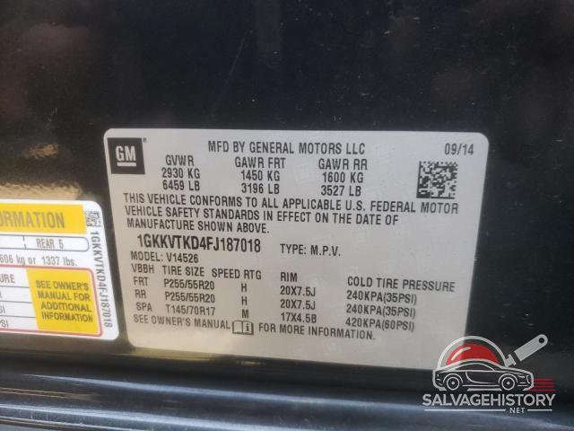 1GKKVTKD4FJ187018 2015 GMC ACADIA DEN photo no. 12
