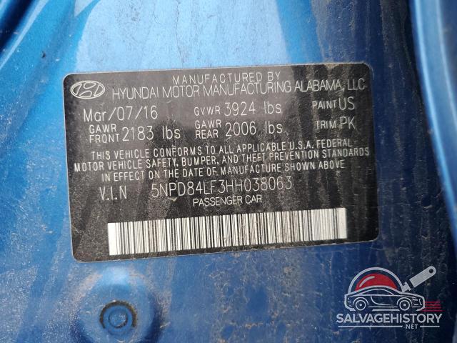 5NPD84LF3HH038063 2017 HYUNDAI ELANTRA photo no. 12