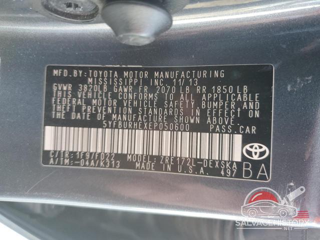 5YFBURHEXEP050600 2014 TOYOTA COROLLA photo no. 13
