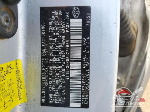 4T1BF3EK0BU724989 2011 TOYOTA CAMRY photo no. 12