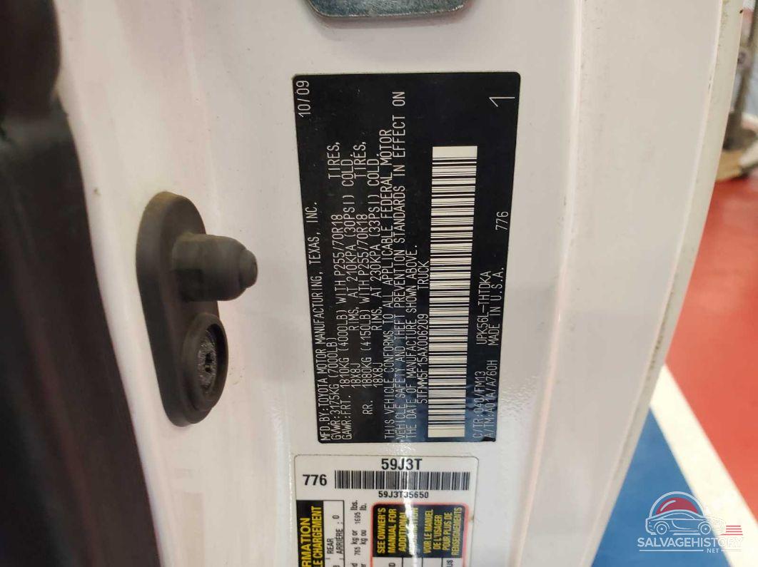 5TFMM5F15AX006209 2010 TOYOTA TUNDRA photo no. 8