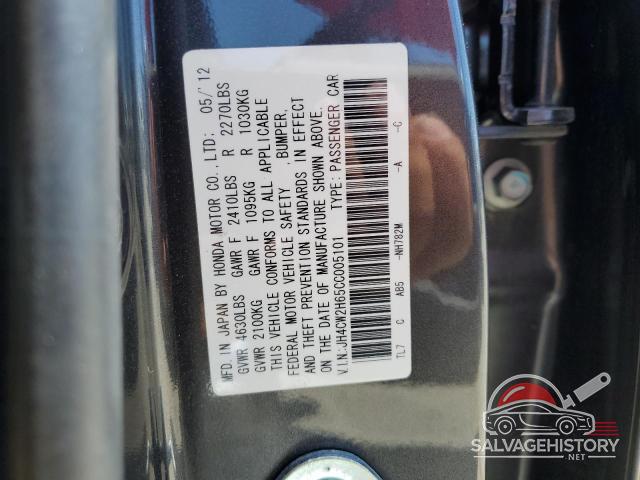 JH4CW2H65CC005101 2012 ACURA TSX photo no. 13