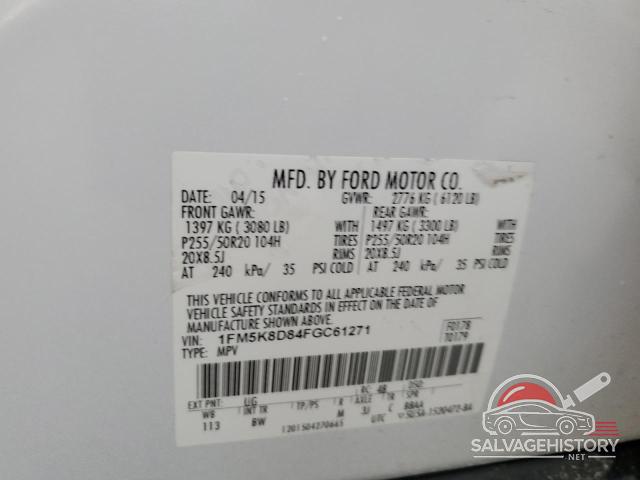 1FM5K8D84FGC61271 2015 FORD EXPLORER photo no. 13