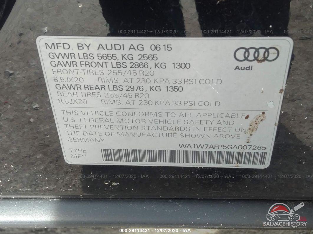 WA1W7AFP5GA007265 2016 AUDI Q5 photo no. 9
