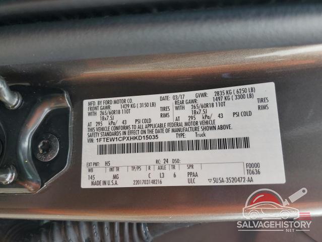 1FTEW1CPXHKD15035 2017 FORD F-150 photo no. 12