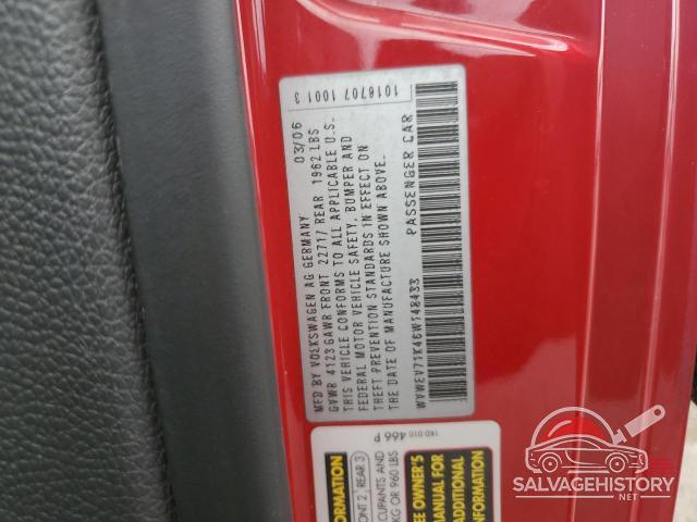 WVWEV71K46W148433 2006 VOLKSWAGEN GTI photo no. 13
