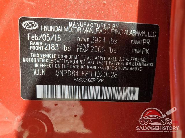 5NPD84LF8HH020528 2017 HYUNDAI ELANTRA photo no. 12
