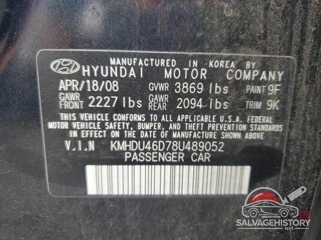 KMHDU46D78U489052 2008 HYUNDAI ELANTRA photo no. 13