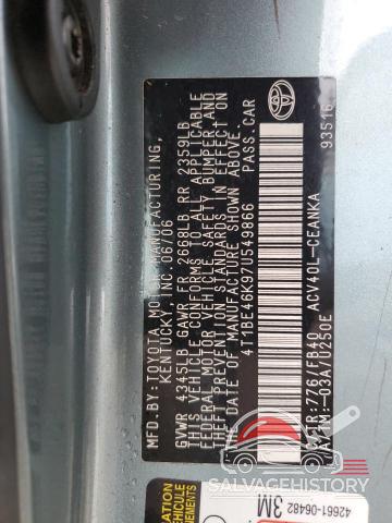 4T1BE46K97U549866 2007 TOYOTA CAMRY photo no. 12