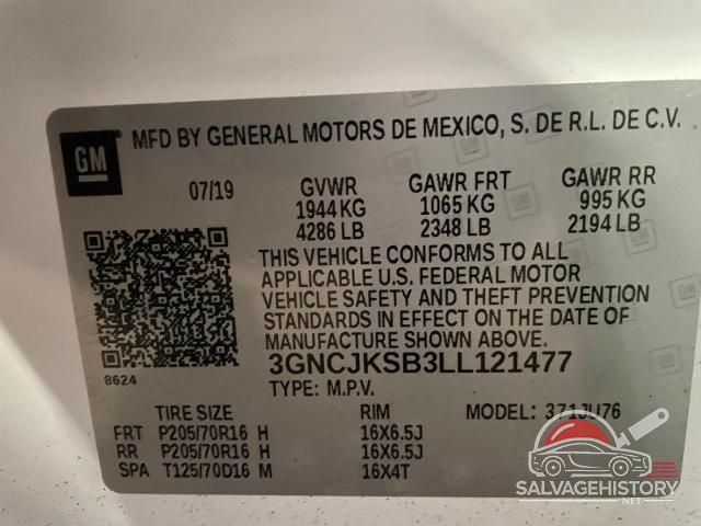 3GNCJKSB3LL121477 2020 CHEVROLET TRAX photo no. 10