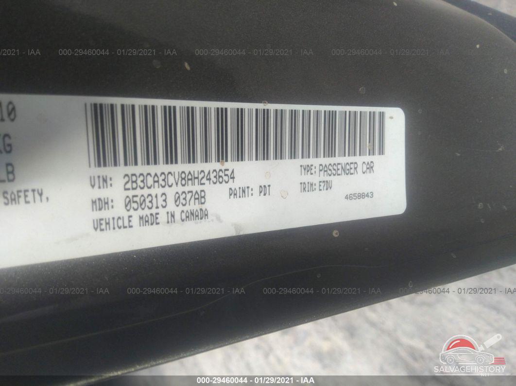 2B3CA3CV8AH243654 2010 DODGE CHARGER photo no. 9