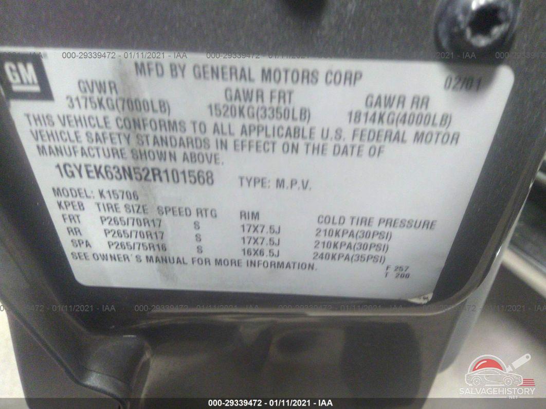 1GYEK63N52R101568 2002 CADILLAC ESCALADE photo no. 9