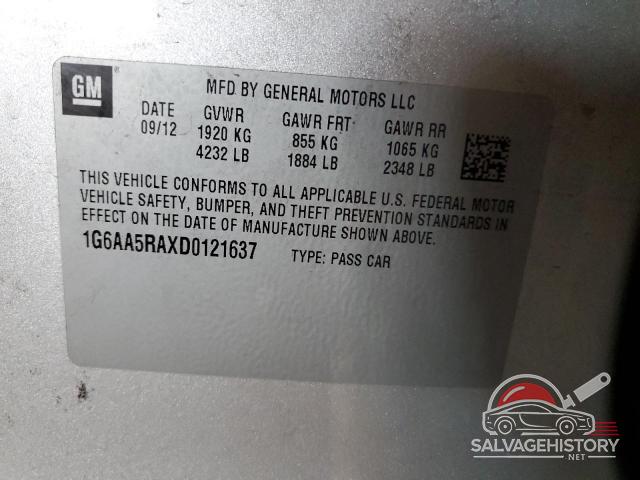 1G6AA5RAXD0121637 2013 CADILLAC ATS photo no. 12