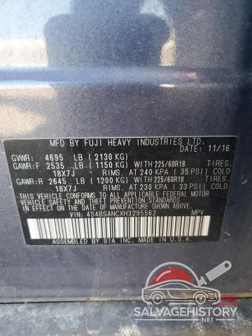 4S4BSANCXH3295562 2017 SUBARU OUTBACK photo no. 12