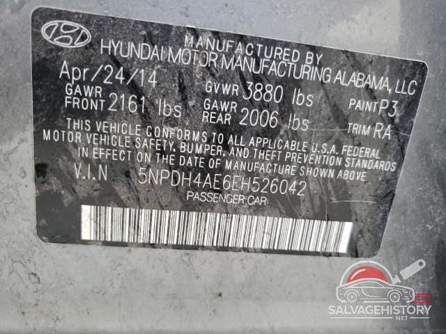 5NPDH4AE6EH526042 2014 HYUNDAI ELANTRA photo no. 13