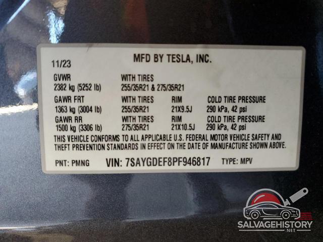 7SAYGDEF8PF946817 2023 TESLA MODEL Y photo no. 12