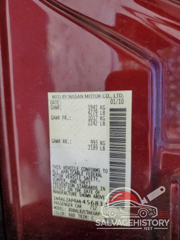 1N4AL2AP4AN456838 2010 NISSAN ALTIMA photo no. 12
