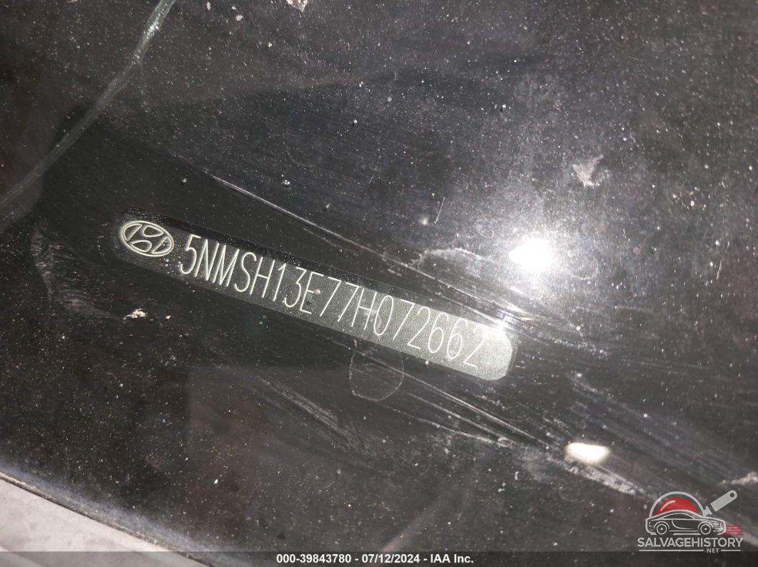 5NMSH13E77H072662 2007 HYUNDAI SANTA FE photo no. 9