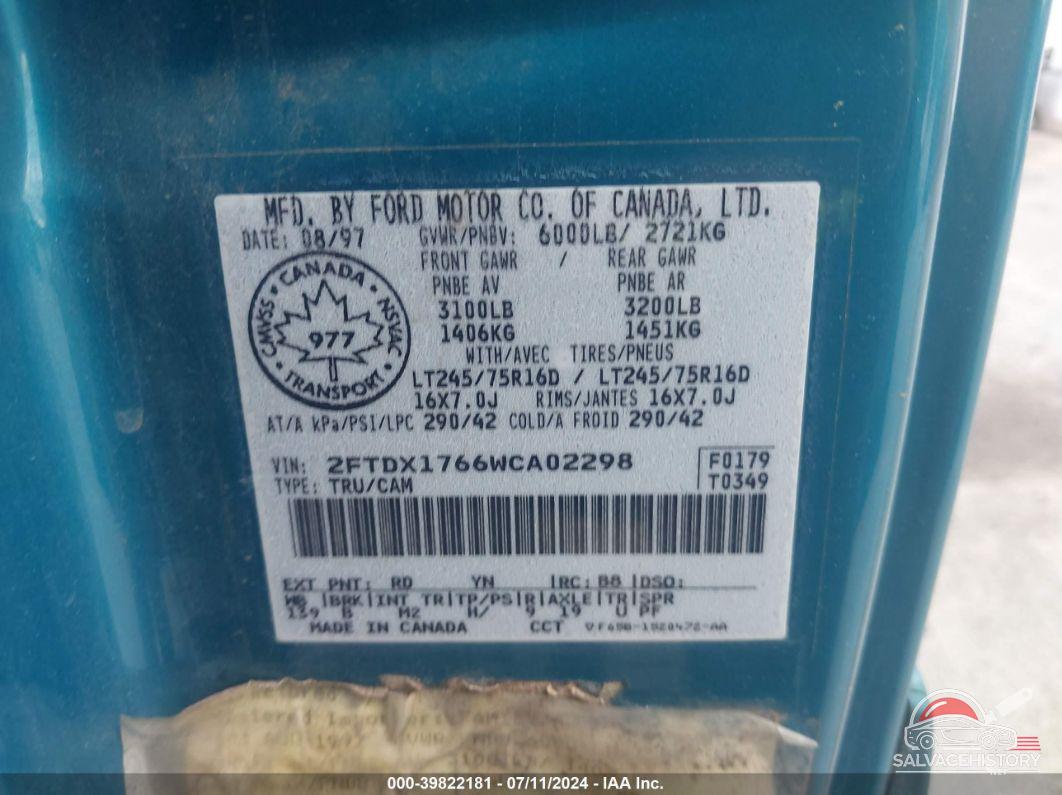 2FTDX1766WCA02298 1998 FORD F-150 photo no. 9