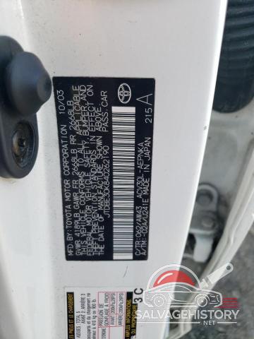 JTDBE30K840262190 2004 TOYOTA CAMRY photo no. 12