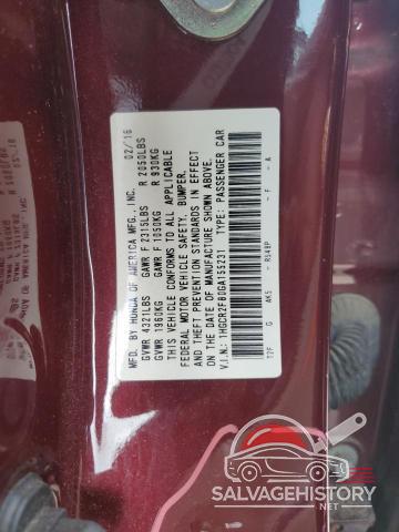 1HGCR2F80GA155231 2016 HONDA ACCORD photo no. 12
