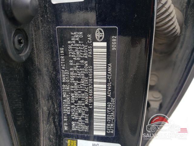 4T1BE46K97U646565 2007 TOYOTA CAMRY photo no. 12