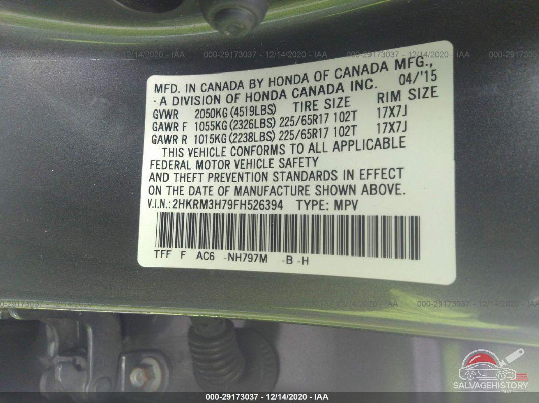 2HKRM3H79FH526394 2015 HONDA CR-V photo no. 9