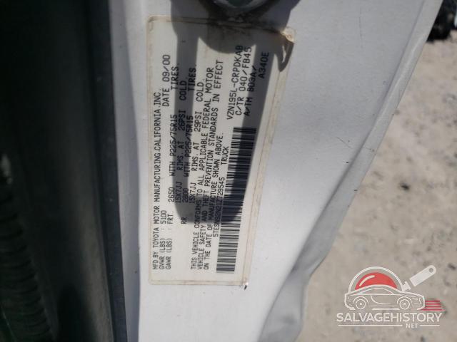 5TESN92N21Z729545 2001 TOYOTA TACOMA photo no. 12