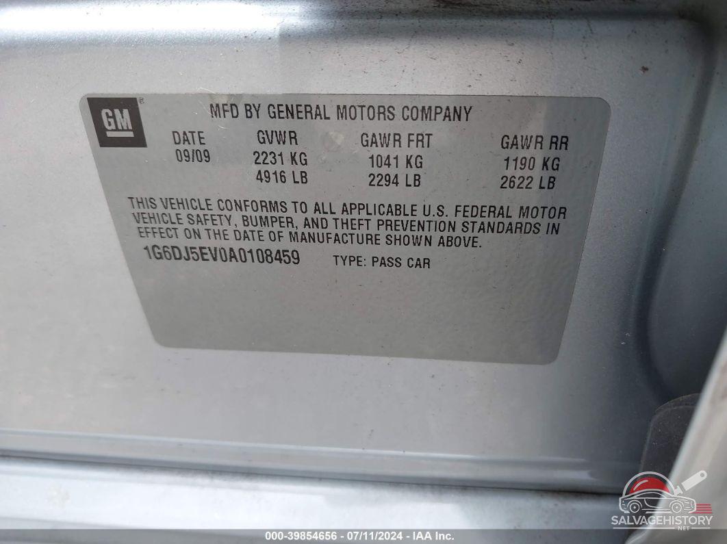 1G6DJ5EV0A0108459 2010 CADILLAC CTS photo no. 9