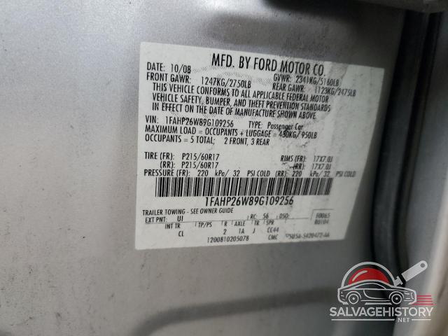 1FAHP26W89G109256 2009 FORD TAURUS photo no. 12