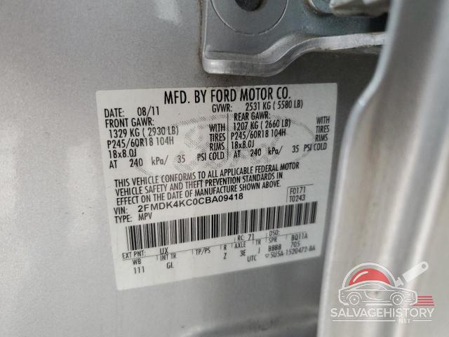 2FMDK4KC0CBA09418 2012 FORD EDGE photo no. 12