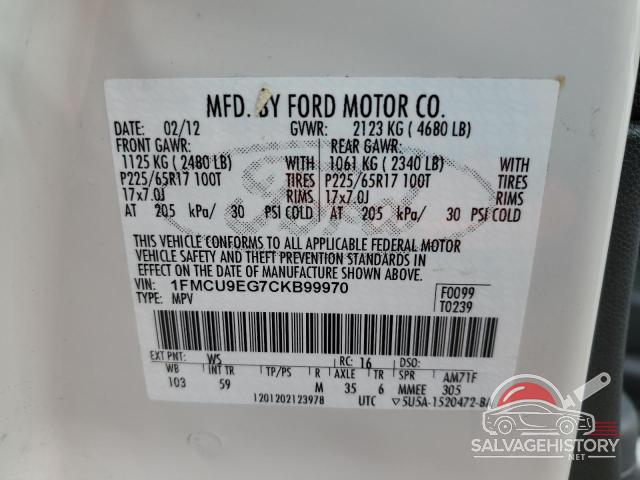 1FMCU9EG7CKB99970 2012 FORD ESCAPE photo no. 13